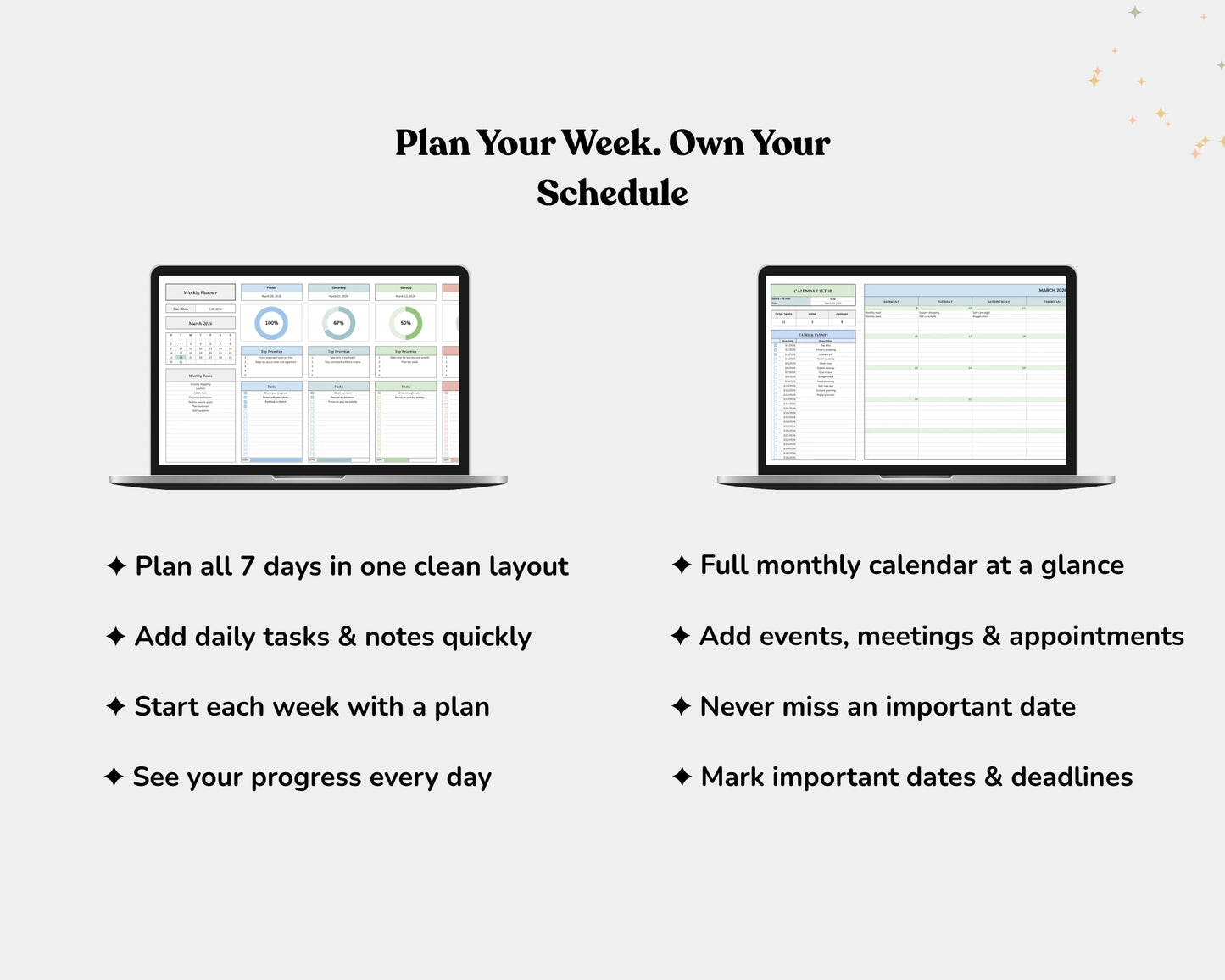 All-in-One Life Planner Spreadsheet