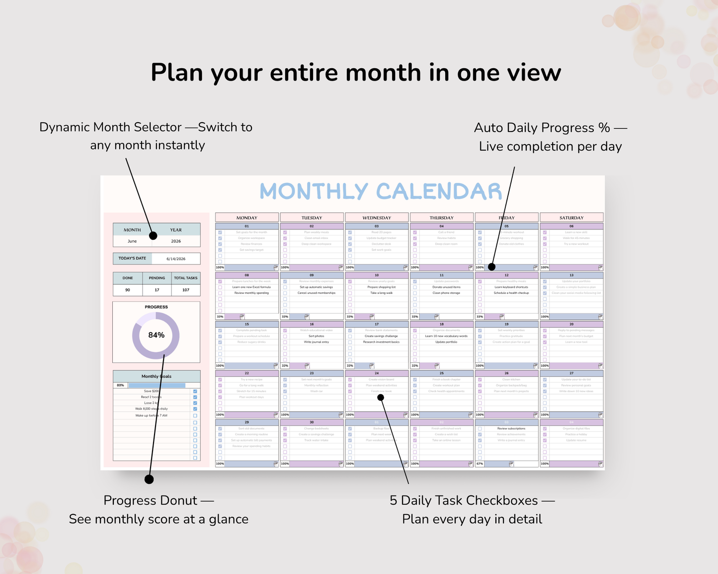 Monthly Calendar