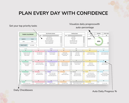 Tasks Calendar Spreadsheet